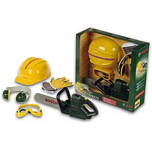 Bosch Chainsaw + helmet + work-gloves
