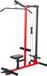 VEVOR Lat Pulldown Station, 2-in-1 Lat Pulldown Tower, ca. 227kg Draagvermogen, Power Station met Lat Pulldown Bar, Krachttraining voor Rug, Armen en Schouders, Lat Pulldown Machine voor Thuisfitness, Zwart-Rood
