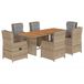 vidaXL 7-delige Tuinset met Kussens Poly Rattan Beige