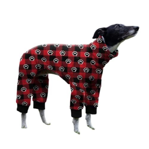 JRKJ Winterhond trui vier legged huisdier jas coltrui warme hond lange mouwen trui mode voetafdruk afdrukken katoenen kleding S-4XL