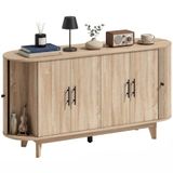 HOMCOM Dressoir - MDF - 147 x 40 x 76 cm - Eikenhout