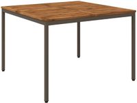 vidaXL Eettafel Natuurlijk en Koffie 110 x 108,5 x 75 cm