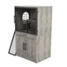 GarveeHome Kattenbakmeubel met 2 niveaus, verborgen kast met zijdeur, ladder en platform, vermindert geurtjes, moderne stijl, voor dikke kattenbak, 56 x 43 cm, kleur: grijs