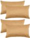 Stof Textile sierkussen Bea - 4x - camel - 30 x 50 cm