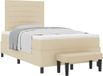 vidaXL Boxspringbed met hoofdeinde, crème kleur, 120 x 190 cm, stof