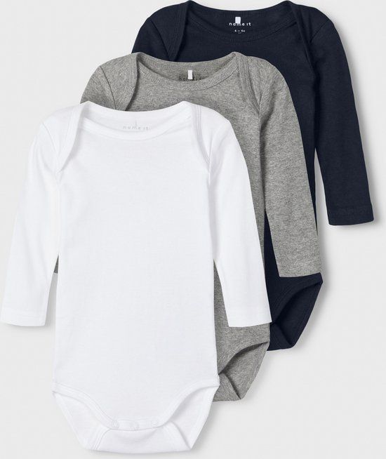 NAME IT NBNBODY 3P LS SOLID NOOS Unisex Body - Maat 98