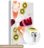 Merkloos / Sans marque MuchoWow® Glass Painting 100x150 cm - Acrylic Glass Painting - Homemade Yogurt Ice Cream with Fruit - Photo on Glass - Paintings