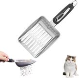 Ibenzoa® Roestvrij Stalen Kattenschep met Ergonomische Handgreep voor Efficiënt Schoonmaken van Kattenbakken