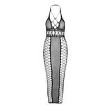 Leg Avenue Fishnet Maxi Jurk Zwart - 0714718549149