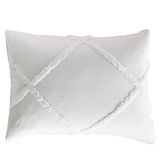 Peri Home Chenille Rooster 100% Katoen Effen Kleur Kussensloop, King Size, 20W x 36L, Wit