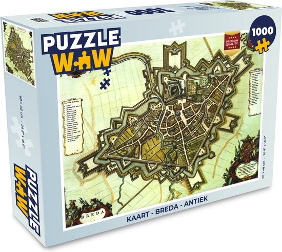 MuchoWow Puzzel Kaart - Breda - Antiek - Legpuzzel - Puzzel 1000 stukjes volwassenen