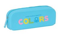 BENETTON SPRING Vierkante siliconen etui voor kinderen, ideaal voor schoolleeftijd, comfortabel en veelzijdig, kwaliteit en duurzaamheid, 18,5 x 5,5 x 7,5 cm, hemelsblauw