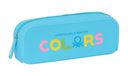 BENETTON SPRING Vierkante siliconen etui voor kinderen, ideaal voor schoolleeftijd, comfortabel en veelzijdig, kwaliteit en duurzaamheid, 18,5 x 5,5 x 7,5 cm, hemelsblauw