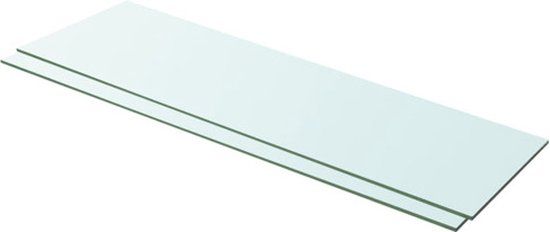 vidaXL Schappen 2 st 100x30 cm glas transparant