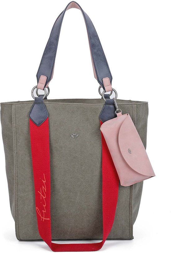 Fritzi aus Preußen Izzy02 Canvas Shopper Tas - Kaki - 32 cm