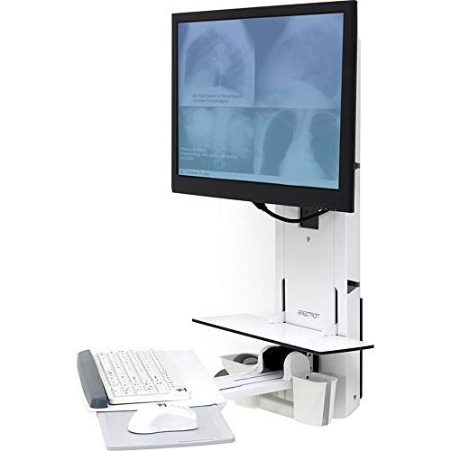 Ergotron StyleView Verticale Lift Patiëntenkamer - Wandhouder voor LCD-scherm/Toetsenbord/Muis/Barcodescanner - Wit - Schermgrootte: 61 cm (24 inch)