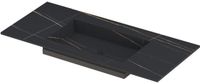 Wastafel INK Post Wastafel Keramische Slab Envelop Bak Midden Zonder Kraangat - 1000x450x10 mm - Lauren Black Mat