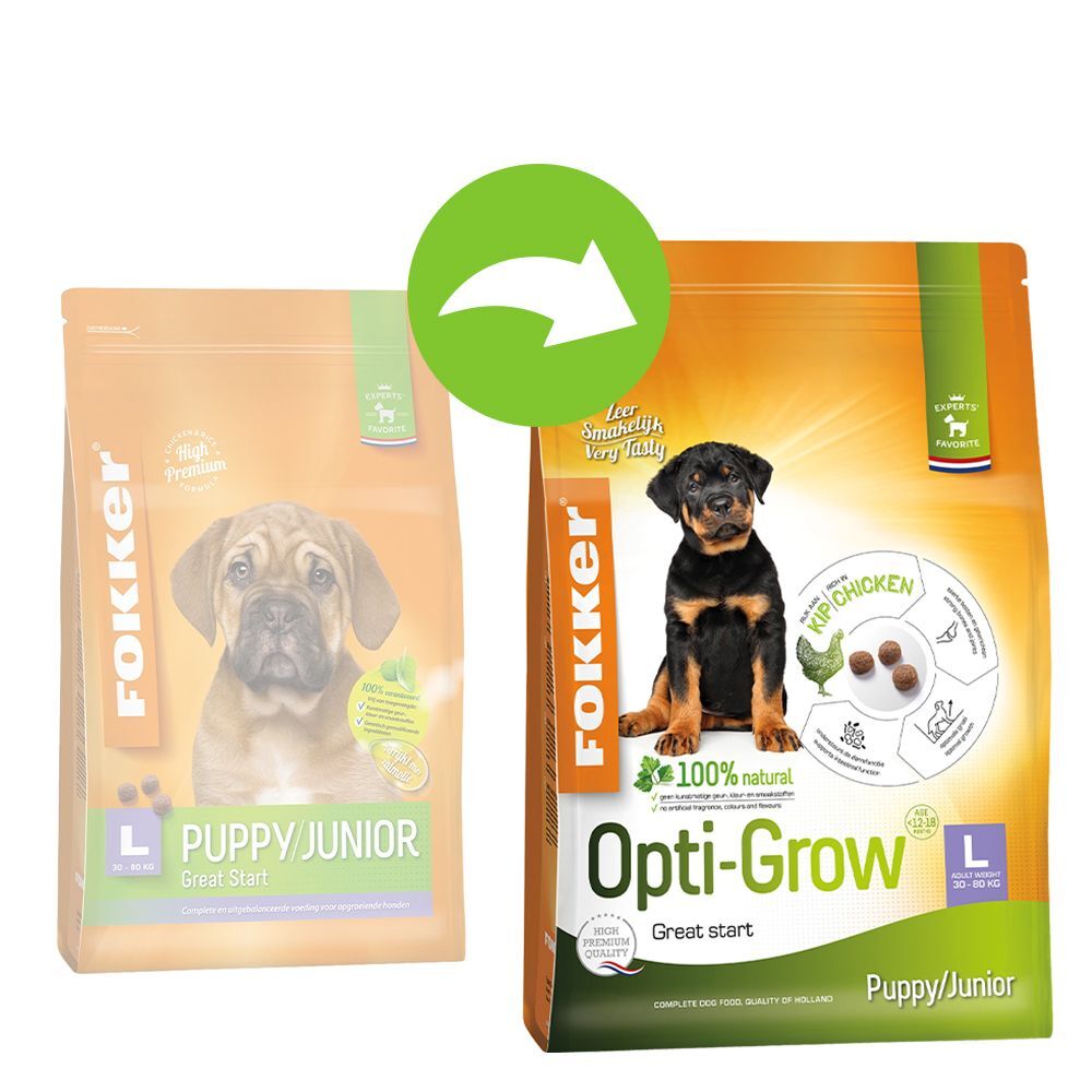 Fokke, R. Dog Opti-Grow L Kip - Hondenvoer - 13 kg