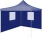 Prolenta Maison Exclusive Professionele Partytent Inklapbaar Met 2 Zijwanden 2x2 Meter Staal Blauw