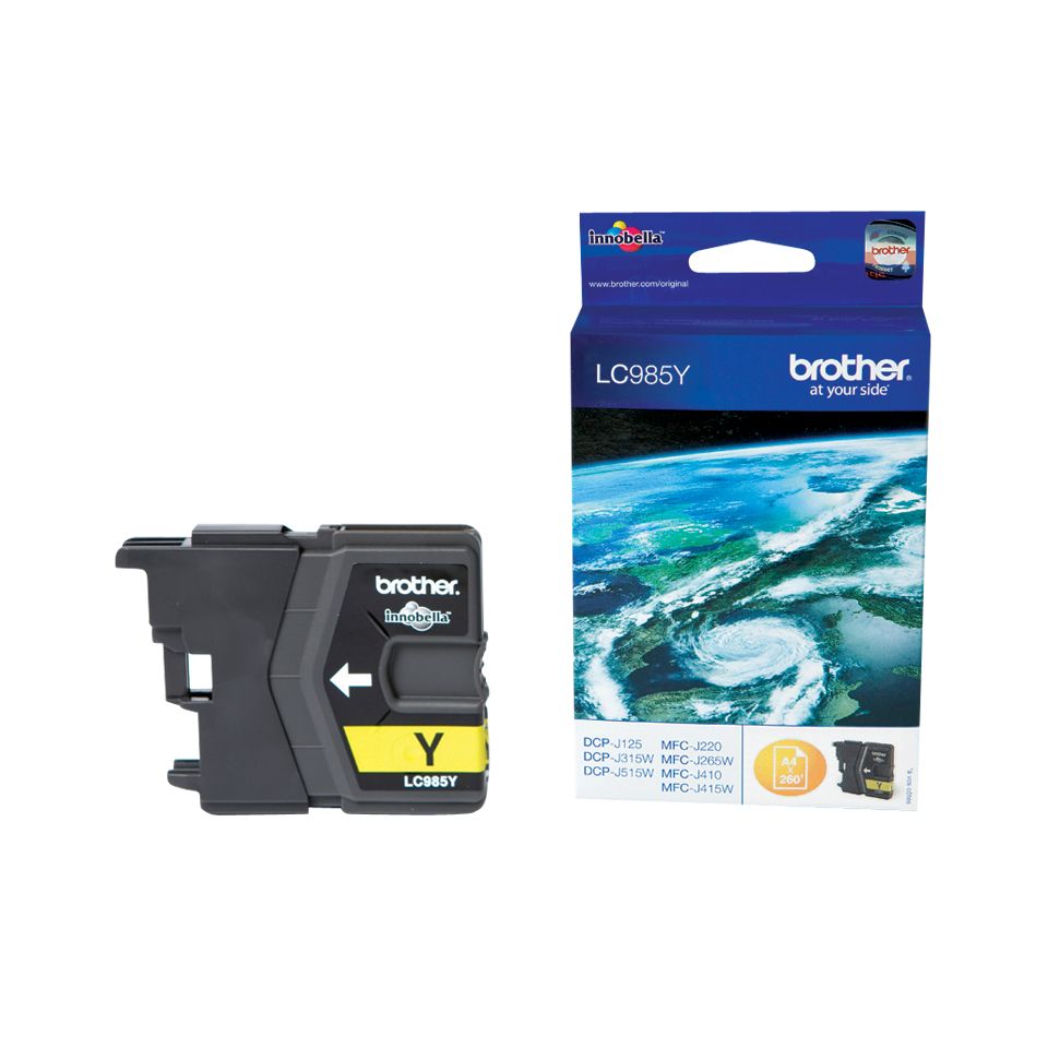 Brother LC985Y Yellow Ink Cartridge - Original - 1 Pack - Compatible with MFC-J220, MFC-J265W, MFC-J410, MFC-J415W, DCP-J125, DCP-J140W, DCP-J315W, DCP-J515W