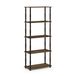 Furinno Besi 6-Tier industriële multifunctionele plank display rack met metalen frame, breed, finn eiken