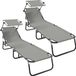 vidaXL Ligstoel 2 stuks Oxford Grijs
