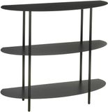 Mica Decorations Wandrek – Opbergrek en Metalen Wandrek voor Decoratie Woonkamer – Geschikt voor Planten en Accessoires – Stevig Rek van IJzer – 90 x 28 x 81 cm – Zwart