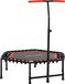 Trampoline de fitness - Rebounder - 114 x 114 x 132 cm - Poignée réglable en 3 hauteurs - Cadre en acier - Pour le cardio, la taille et les abdominaux - Rouge