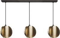 Osram DECOR Gevouwen Globe Hanglamp LINEAR 3x E27, Goud, Staal geëlektroplateerd, Industrieel, Textielkabel