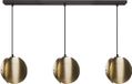 Osram DECOR Gevouwen Globe Hanglamp LINEAR 3x E27, Goud, Staal geëlektroplateerd, Industrieel, Textielkabel