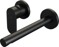 Brauer Black Edition Inbouw Wastafelmengkraan met Rechte Uitloop en Rozetten Model C2 Mat Zwart