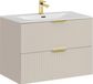 Meuble de salle de bain 80 cm avec lavabo en céramique, cachemire mat