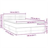 vidaXL Boxspring met matras fluweel roze 140x210 cm