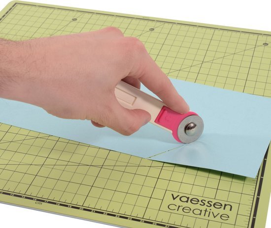 Vaessen Creative Rolmes - incl. 3 messen van Ã˜ 28 mm - Rolmes voor Stof - Wit, Roze