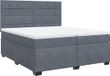 vidaXL Boxspringbed met matras, fluweel, donkergrijs, 200x200 cm