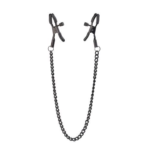 Blaze Deluxe tepelklemmen met ketting - Zwart