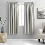 DONREN Verduisteringsgordijnen voor kleine ramen, 100% polyester, pastelgrijs, 2 stuks | 42 inch breed van 163 cm lang