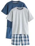 Next - Jongens - 2 Pack Geweven Ruit Oversized Pyjama's - Blauw