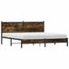 Maison Exclusive - Lit en métal sans matelas, chêne fumé, 160x200 cm
