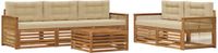 vidaXL Acacia Hout Bank Loungeset 5 Zitplekken Natuurlijk en Beige