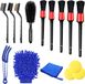 Marque non spécifiée Jeu complet de brosses d'entretien automobile pour intérieur et extérieur, jeu de 15 pièces pour tableaux de bord, ventilation et jantes