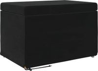 vidaXL Kruk Zwart 61 x 41 x 40 cm Velvet en Geëngineerd Hout