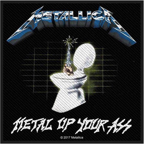 Metallica Metal Up Your Ass Patch zwart-wit-blauw Polyester