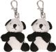 Nature Planet Sleutelhanger panda - 2x - pluche panda knuffel dier - 5 cm - tassen clips