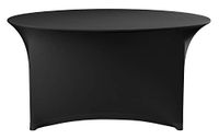 HENDI Tafelhoes, rond, strijkvrij, Easy-Jersey, zwart, ø1800x760mm