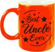 Bellatio Decorations Shoppartners Bv Best Uncle Ever cadeau mok / beker - neon oranje - 330 ml - verjaardag / bedankje oom