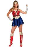 RUBIES NL RUBIES FRANCE - Wonder Woman Justice League Kostuum - Vrouwen - XS - Blauw - Polyester - Volledig verkleedpak