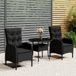 Maison Exclusive - Ensemble de jardin 3 pièces style bistrot en polyrotin noir