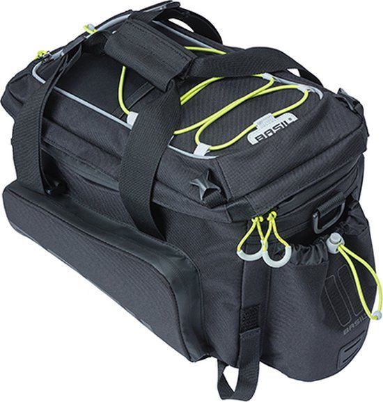 Basil Miles XL Pro Bagagedragertas - 9-36 Liter - Zwart/Lime