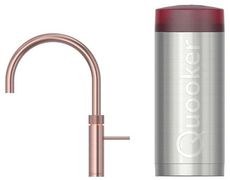 Quooker Fusion Round kokendwaterkraan - draaibare uitloop - Combi reservoir - Warm / kokend water - Rosé koper 22FRRCO